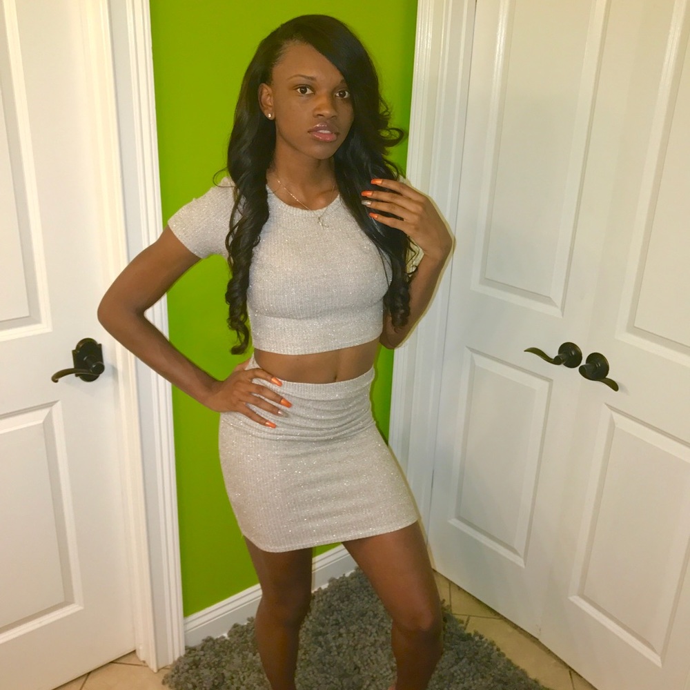 FashionNova Sparkly 2 piece set